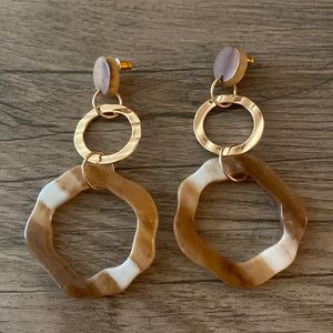 Brown and gold earrings